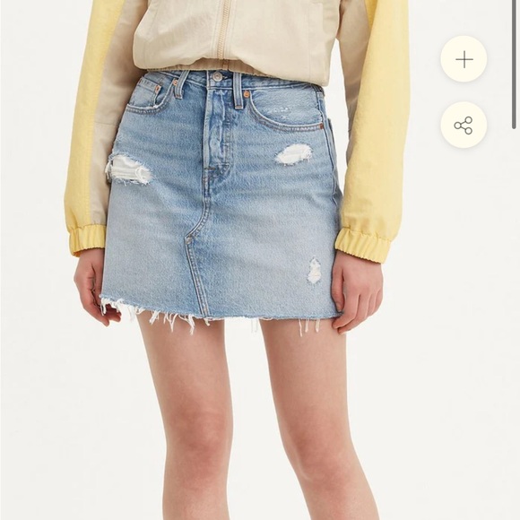 Levi’s // High Rise Deconstructed Button Fly Skirt - Picture 1 of 8